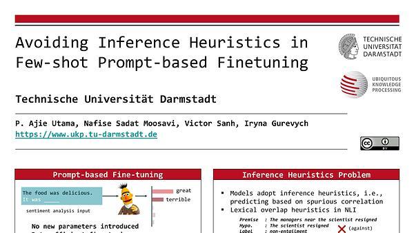 Avoiding Inference Heuristics in Few-shot Prompt-based Finetuning
