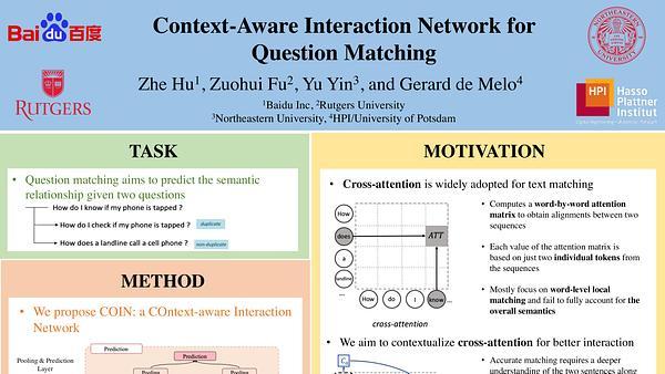 Context-Aware Interaction Network for Question Matching