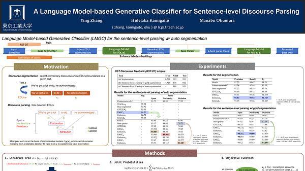 A Language Model-based Generative Classifier for Sentence-level Discourse Parsing