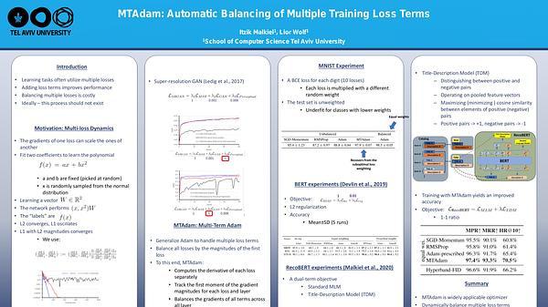 MTAdam: Automatic Balancing of Multiple Training Loss Terms