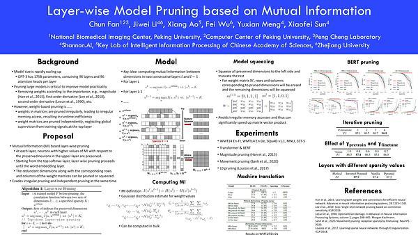 Layer-wise Model Pruning based on Mutual Information