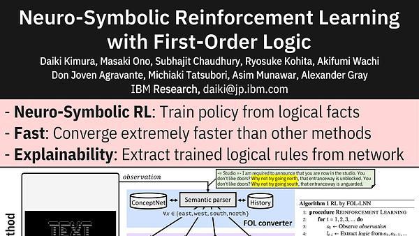 Neuro-Symbolic Reinforcement Learning with First-Order Logic
