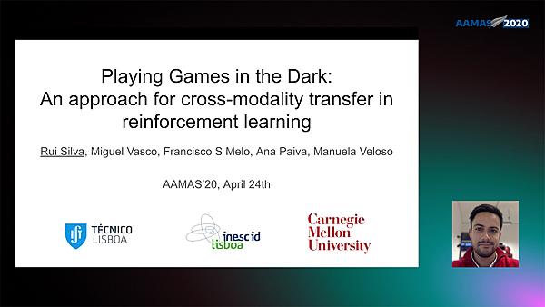 Playing Games in the Dark: An approach for cross-modality transfer in reinforcements learning