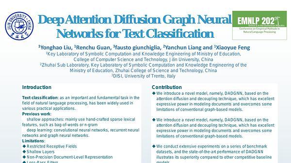 Deep Attention Diffusion Graph Neural Networks for Text Classification