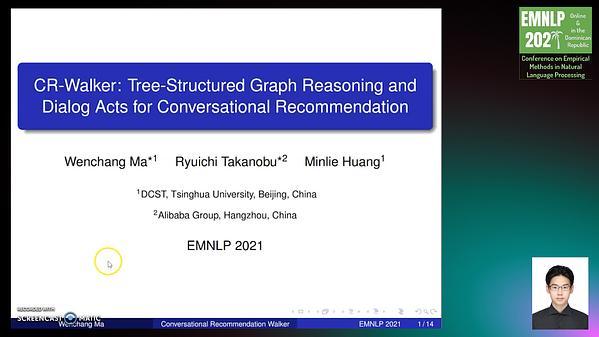 CR-Walker: Tree-Structured Graph Reasoning and Dialog Acts for Conversational Recommendation