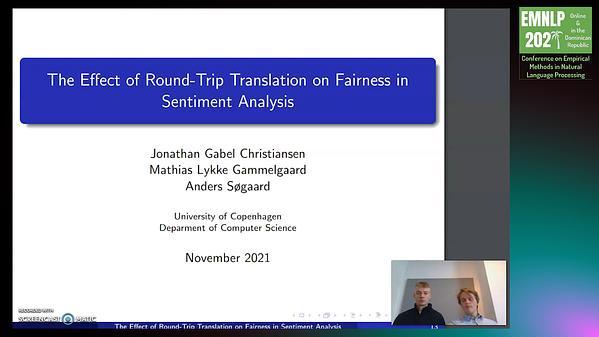 The Effect of Round-Trip Translation on Fairness in Sentiment Analysis