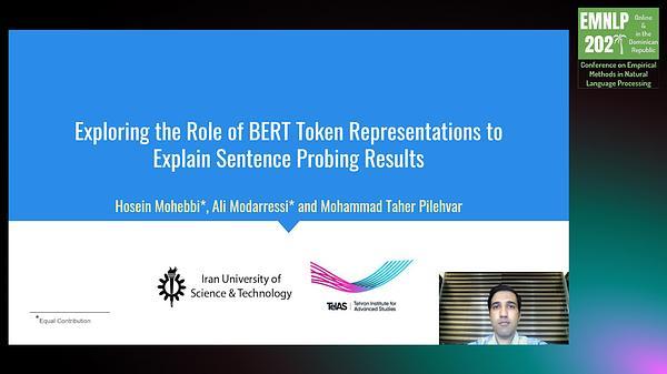 Exploring the Role of BERT Token Representations to Explain Sentence Probing Results
