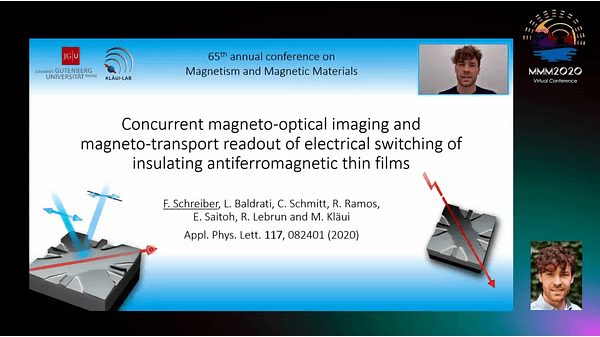 Concurrent magneto-optical imaging and magneto-transport readout of electrical switching of insulating antiferromagnetic thin films