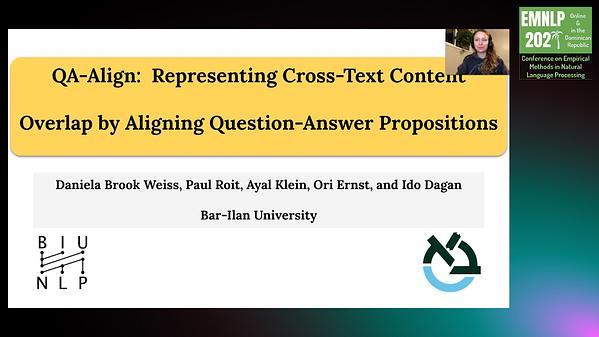 QA-Align: Representing Cross-Text Content Overlap by Aligning Question-Answer Propositions