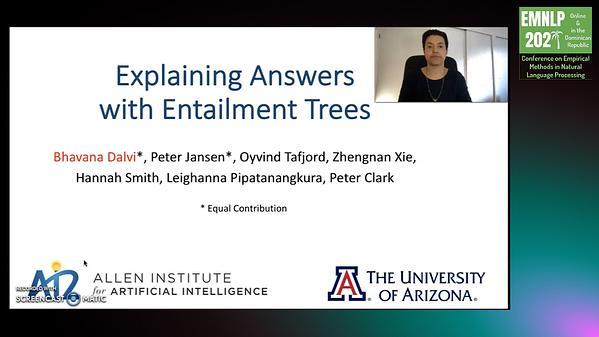 Explaining Answers with Entailment Trees