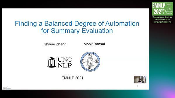 Finding a Balanced Degree of Automation for Summary Evaluation