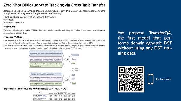 Zero-Shot Dialogue State Tracking via Cross-Task Transfer