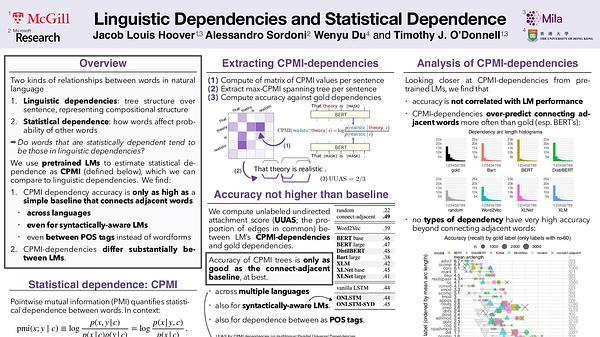 Linguistic Dependencies and Statistical Dependence