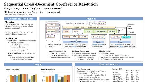 Sequential Cross-Document Coreference Resolution