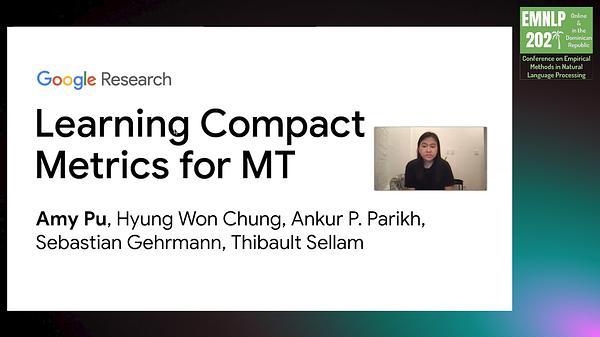 Learning Compact Metrics for MT