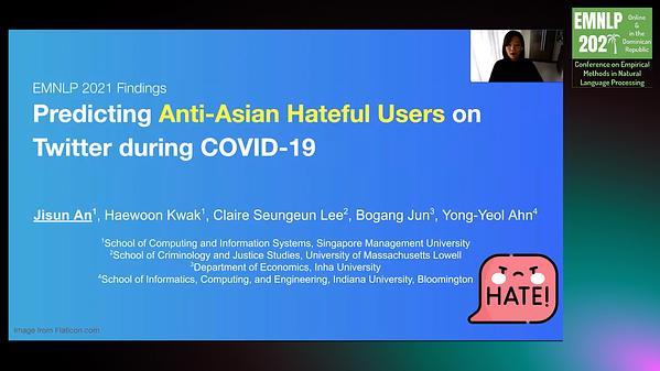 Predicting Anti-Asian Hateful Users on Twitter during COVID-19