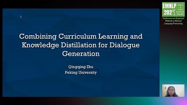 Combining Curriculum Learning and Knowledge Distillation for Dialogue Generation