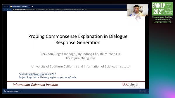 Probing Commonsense Explanation in Dialogue Response Generation