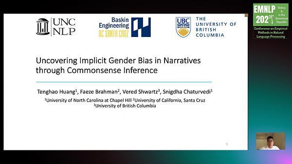 Uncovering Implicit Gender Bias in Narratives through Commonsense Inference