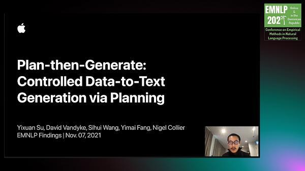 Plan-then-Generate: Controlled Data-to-Text Generation via Planning