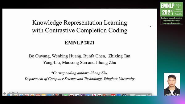 Knowledge Representation Learning with Contrastive Completion Coding