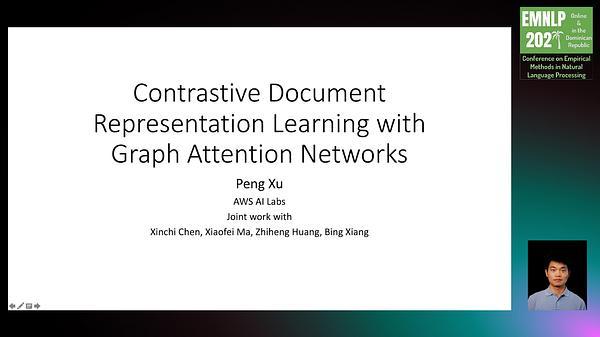 Contrastive Document Representation Learning with Graph Attention Networks
