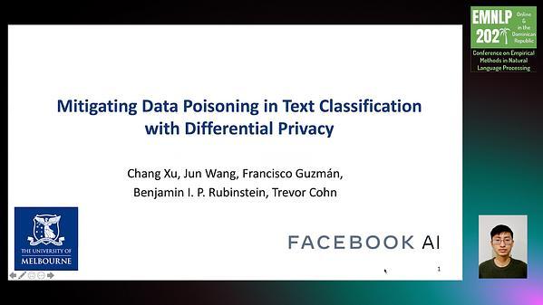 Mitigating Data Poisoning in Text Classification with Differential Privacy