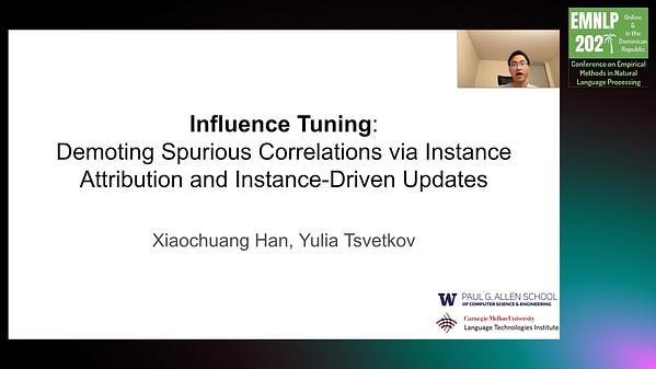 Influence Tuning: Demoting Spurious Correlations via Instance Attribution and Instance-Driven Updates