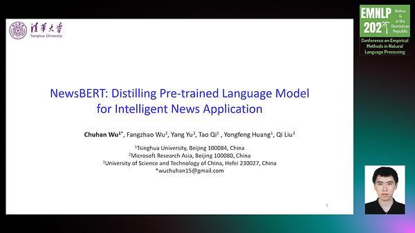 NewsBERT: Distilling Pre-trained Language Model for Intelligent News Application