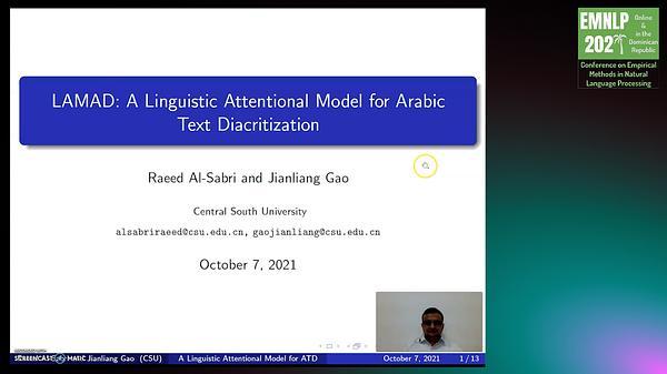LAMAD: A Linguistic Attentional Model for Arabic Text Diacritization