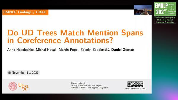 Do UD Trees Match Mention Spans in Coreference Annotations?