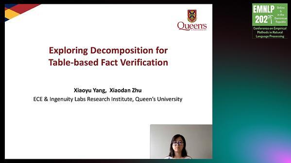 Exploring Decomposition for Table-based Fact Verification