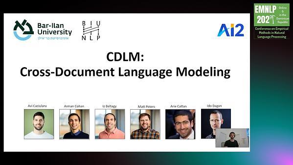 CDLM: Cross-Document Language Modeling