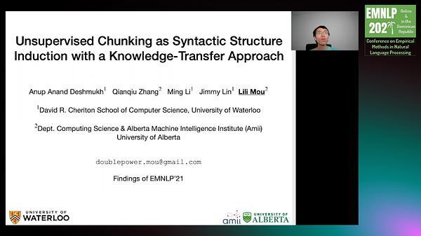 Unsupervised Chunking as Syntactic Structure Induction with a Knowledge-Transfer Approach