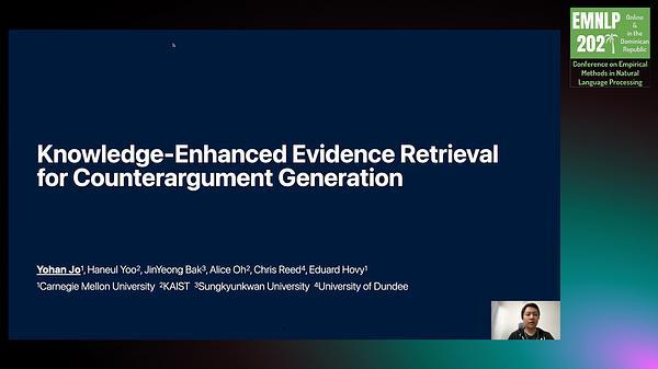 Knowledge-Enhanced Evidence Retrieval for Counterargument Generation