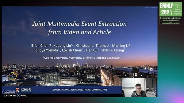 Joint Multimedia Event Extraction from Video and Article