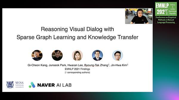 Reasoning Visual Dialog with Sparse Graph Learning and Knowledge Transfer