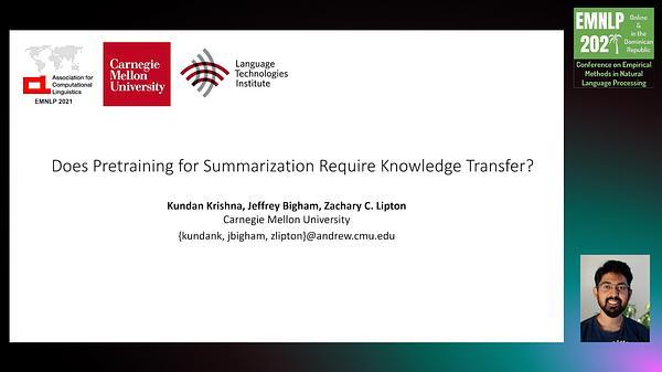 Does Pretraining for Summarization Require Knowledge Transfer?