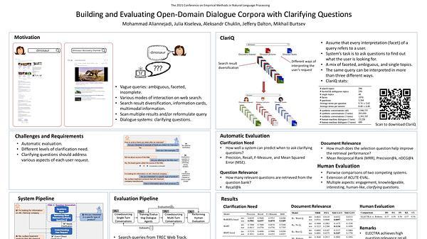 Building and Evaluating Open-Domain Dialogue Corpora with Clarifying Questions