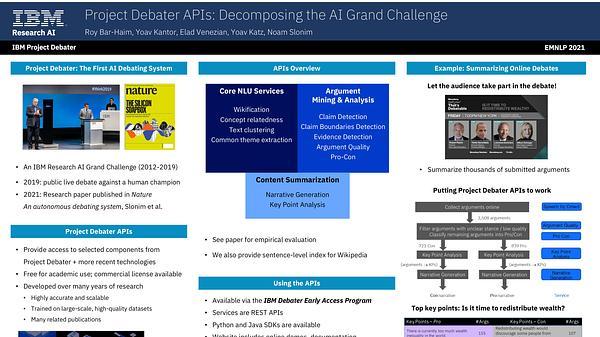 Project Debater APIs: Decomposing the AI Grand Challenge