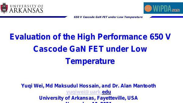 Evaluation of the High Performance 650 V Cascode GaN FET under Low Temperature