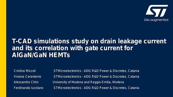 T-CAD simulations study on drain leakage current and its correlation with gate current for AlGaN/GaN HEMTs