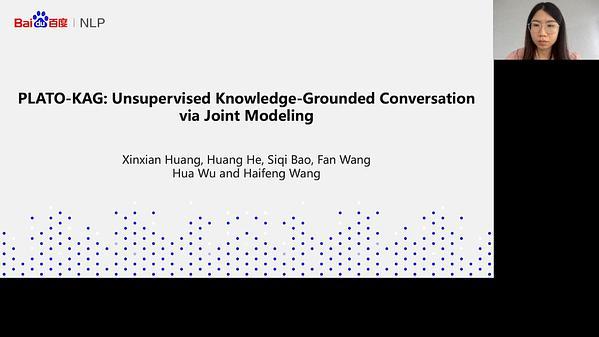 PLATO-KAG: Unsupervised Knowledge-Grounded Conversation via Joint Modeling