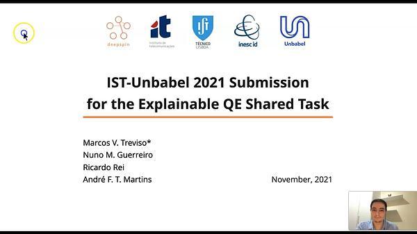 IST-Unbabel 2021 Submission for the Explainable Quality Estimation Shared Task
