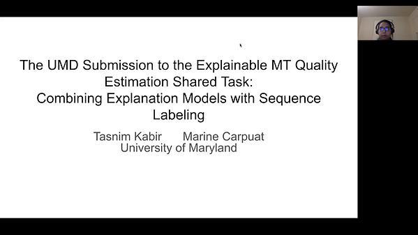 The UMD Submission to the Explainable MT Quality Estimation Shared Task: Combining Explanation Models with Sequence Labeling