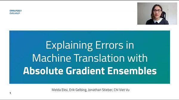 Explaining Errors in Machine Translation with Absolute Gradient Ensembles