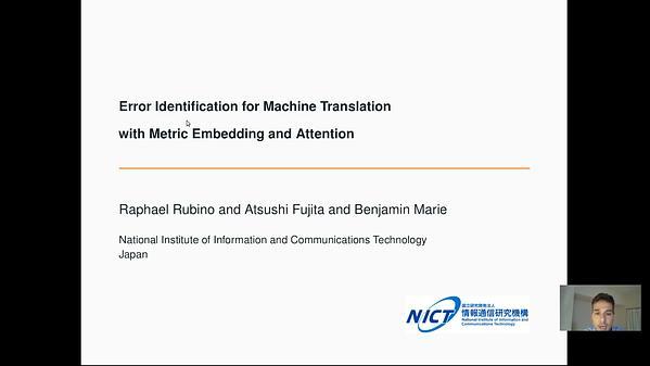 Error Identification for Machine Translation with Metric Embedding and Attention
