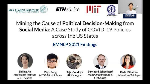 Mining the Cause of Political Decision-Making from Social Media: A Case Study of COVID-19 Policies across the US States