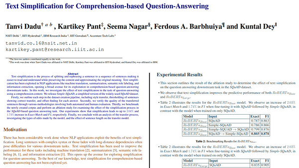 Text Simplification for Comprehension-based Question-Answering