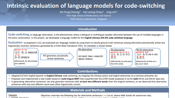 Intrinsic evaluation of language models for code-switching